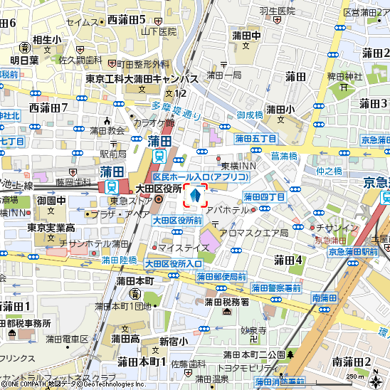 蒲田支店付近の地図